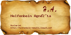 Helfenbein Agnéta névjegykártya